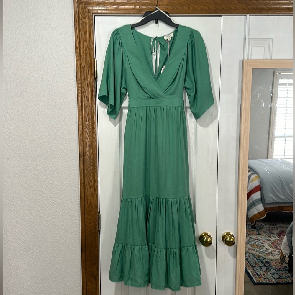 V-Neck Tiered Maxi Dress